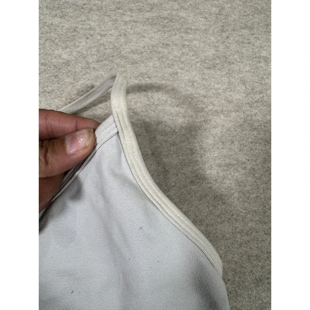 Lululemon Sports Bra Womens 4 Gray Lined Racerback Mesh Yoga Athletic Gym